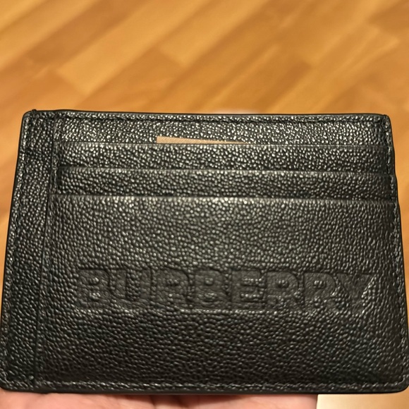 NWT Burberry Black Leather Money Clip Cardholder - Picture 4 of 6